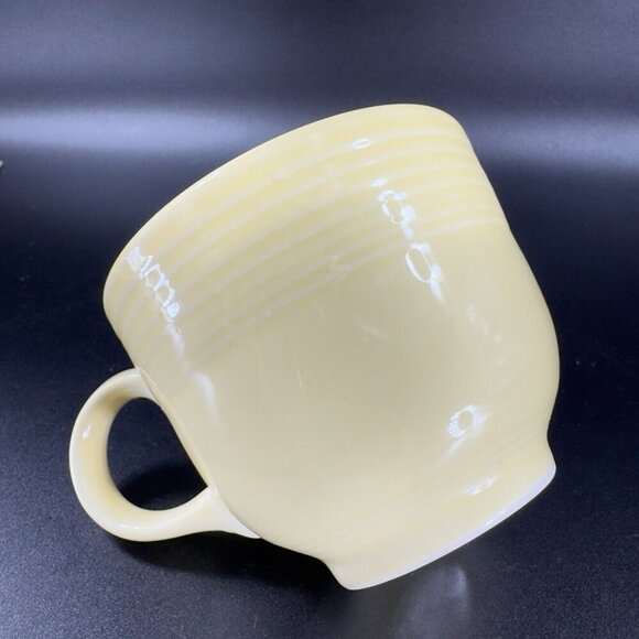 Fiesta Fiestaware Ceramic Teacup And Saucer Set Ivory Yellow Homer Laughlin VTG - Picture 9 of 16